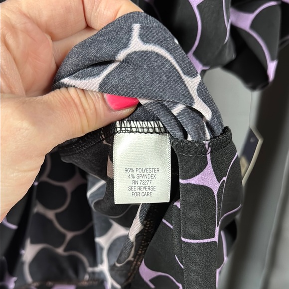 Apt. 9 Gray and White 3/4 Sleeve Boxy Blouse - Picture 4 of 5